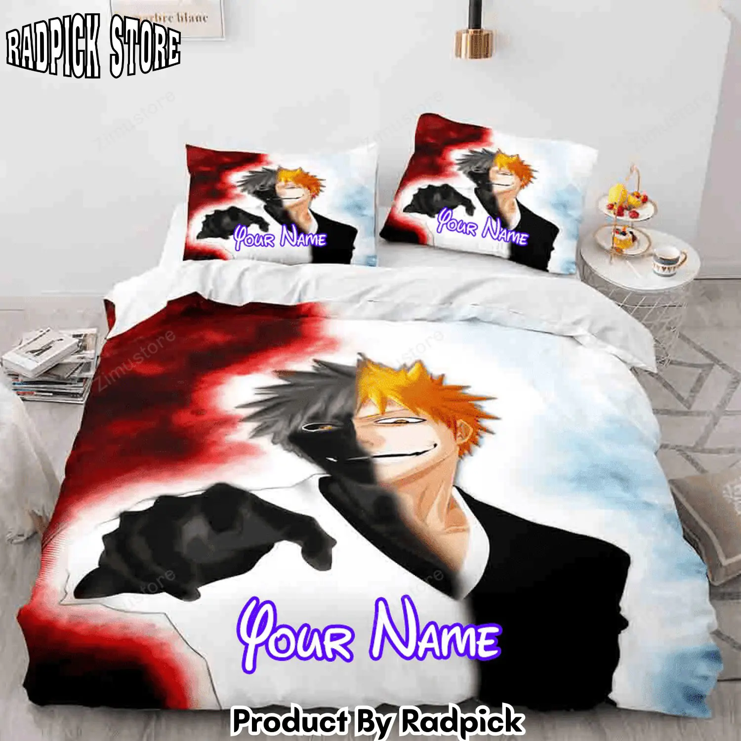 Radpick anime bleach cosplay personalized name bedding sets duvet covers comfy bed sheets8763 rp3278763